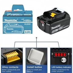 2 x Makita BL1860B-2 18V LXT Lithium-Ion 6.0 Ah Battery – New – USA SHIP