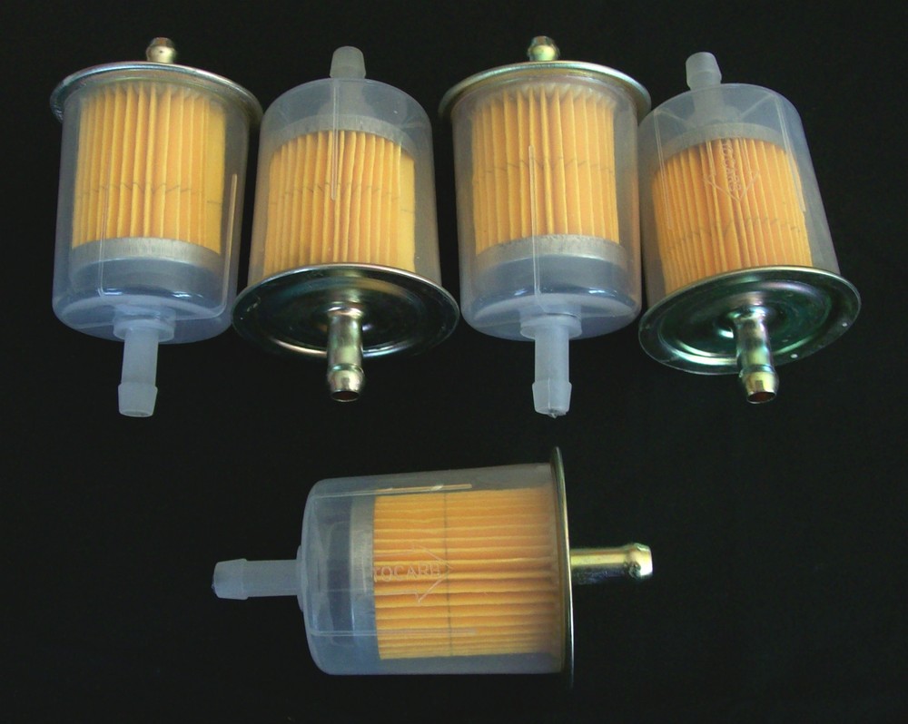 5 GOLIATH INDUSTRIAL 5/16″ IN LINE FUEL GAS FILTERS LAWN MOWER TRACTOR CAR TRUCK
