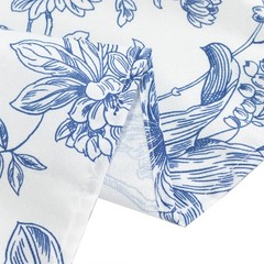 60″ x 102″ Blue French Toile Pattern Polyester Rectangular Tablecloth