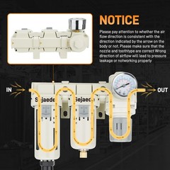3/8″ NPT Air Compressor Filter Regulator W/ 2-Stage Auto & Semi-Auto Drain Dryer