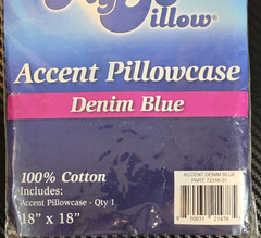 MyPillow Accent Pillowcase Denim Blue 18-inch x 18-inch, 100% Cotton