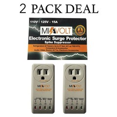 2 Pack 1800W Voltage Brownout Appliance Surge Protector 3-Years Warranty