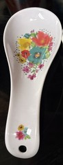 Melamine Floral Spoon Rest White Multicolor R8 Traditional Less Than 10 in