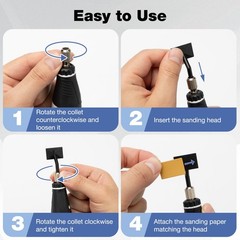 SHALL Mini Pen Sander, 12V Electric Reciprocating Sander with 4 Adjustable Speed