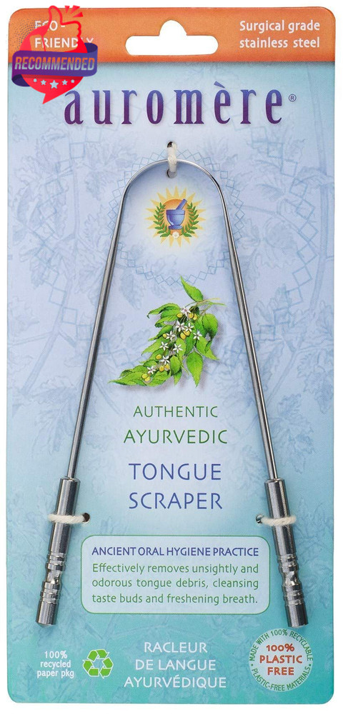 Auromere Tongue Cleaner, Ancient Oral Hygiene, Eco Friendly, 1 Pack, No Color