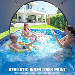Durable Non Inflatable 90x50x20 Foldable Pool With Canopy For Adults And Kids