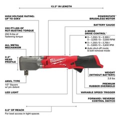 Milwaukee Tool 2565P-20 M12 Fuel 1/2 In. Right Angle Impact Wrench With Pin