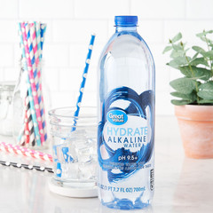 Great Value Hydrate Alkaline Water, 23.7 fl Oz, Bottle, 15 Count…