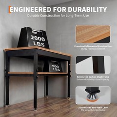 48×24 in Adjustable Height Workbench 2500LBS Heavy-Duty Work Bench Table Garage