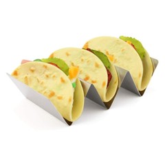 US 2 Food Grade Stainless Steel Taco Holder Stand Truck Tray Style Oven Safe