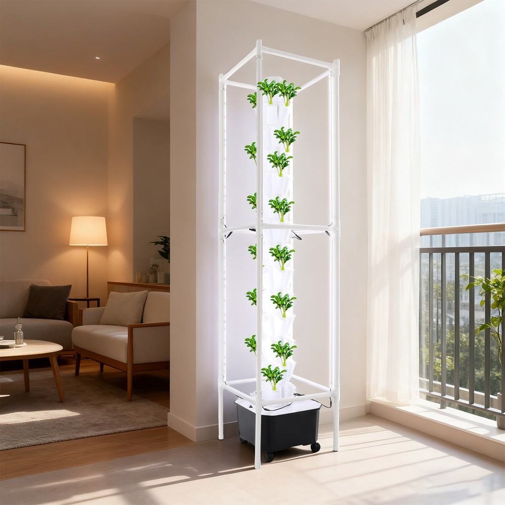 Hydroponic Growing System with Grow Light 70Holes Indoor Hydroponic Tower Garden