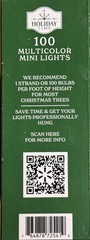 Holiday Time 100-Count Multicolor LED Mini Christmas Lights GREEN Wire NEW