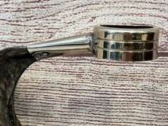 Vintage Wine Bottle Holder Goat Horn Handle Nickel Silver Argentinian Hand Made