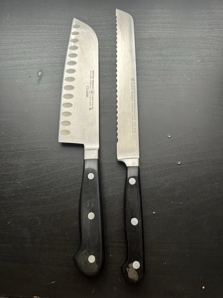 x2 Wusthof Classic 4149 8″ Bread / 4183 17cm Chef Knife Germany
