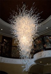 Classic White Large Handmade Blown Glass Chandelier Lighting Pendant W32″xH60″