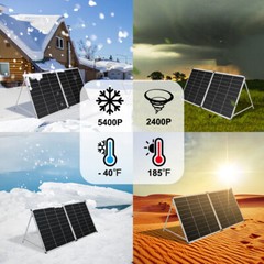DOKIO Solar Suitcase 200W 18v Portable SolarPanel Kit for 12V Batteries Garden