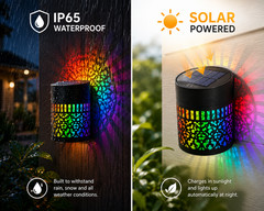 Solar Mandala Mosaic Lights 7 Color Changing Outdoor Solar Fence Decor Lamp