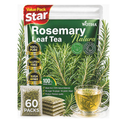 60 Count Premium Rosemary Leaf Tea Bags – 100% Pure Natural Rosemary Leaves