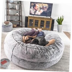 Bean Bag Chair for Adults Kids Oversize Giant Beanbag Chair 5FT Light Grey