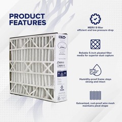 255649-102 Air Bear 20 x 25 x 5 Inch MERV 8 High Performance Air Purifier Filter