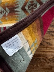 Beaver State Pendleton Wool Blanket Geometric Green Multicolor 86×106″ Large