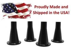 Black Plastic Bed Frame 3-5/8 High Tall Replacement Glide Feet – Set of 4 Glide