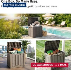EAST OAK Outdoor Storage Box, 31 Gallon Deck Box Indoor and Outdoor Use, Waterpr