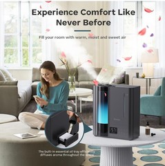 BREEZOME 8L Humidifier Both Warm And Cool Mist Top Fill, Essential Oil Diffuser