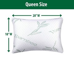 Bamboo Hypoallergenic Shredded Memory-Foam Pillows with Washable Cover