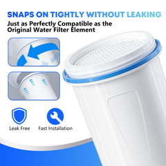 6 Pack Water Filter for Zero Pitcher & Dispenser ZR-001 ZR-017 ZR-004 ZP-006