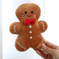 17cm Cute Christmas Gingerbread Man Plush Toy Xmas Tree Ornament Gift