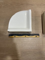Bright White Ceramic Corner Shower Shelf Ledge 8.5 in Mexico