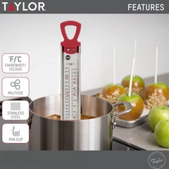 Taylor Food Network Candy Thermometer – Clip-On Stainless Steel Design