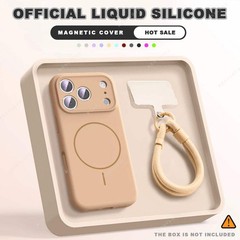 Magnetic Wrist Strap Liquid Silicone Phone Case For iPhone 11 12 13 16 17 Pro Ma