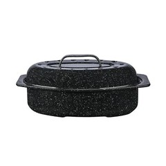 Granite Ware 13-Inch Covered Oval Roaster – Speckled Black
