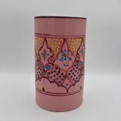 Unique Le Souk Ceramique Malika Tunisia Pink Green Blue Cylinder Utensil Holder