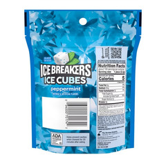 Ice Breakers Ice Cubes Peppermint Flavored Sugar Free Chewing Gum, Pouch 8.11 oz