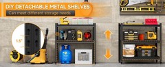 3-Tier Heavy Duty Metal Shelving Unit Garage Shelves Utility Rack Adjustable
