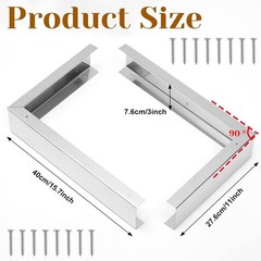 Stainless Steel Microwave Trim Kit 15.75×11 in for Built-in Microwave Side Pa…
