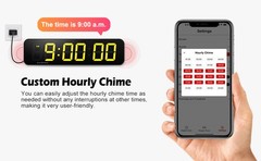 15.2″ Lar Digital Wall Clo with Seconds, App & Remote Control,