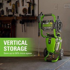 Greenworks Pro 3000 Psi Electric Pressure Washer GPW3001 25Ft Hose 35Ft Cord 5No