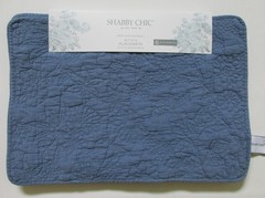 Shabby Chic Blue Cottage Quilted Placemats Rectangular 6Pc Set 13″ x 19″ Cotton