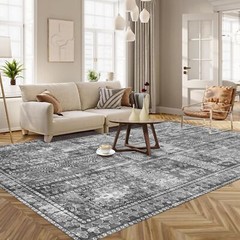 Vintage 6′ x 9′ Washable Area Rug – Stylish Indoor Rug for Living, Dining or …