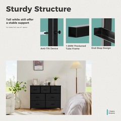 Dressers for Bedroom Storage 7-Fabric Drawers Dresser Tower Organizer TV Stand