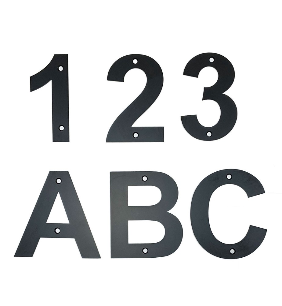 Address Numbers And Letters For House Black 4 Inch, Screws Included