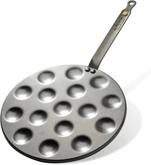 De Buyer 5612.16 Mineral B Round Aebleskiver & Poffertjes Pan, Nonstick, 10.75″