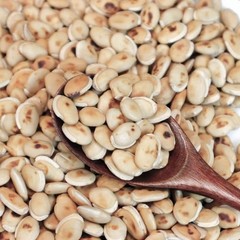 Dried White Hyacinth Bean White lablab bean Bai bian dou 1lb and 0.5 lb九龍堂 炒白扁豆