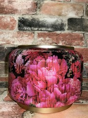 Bath & Body Works 4.25″ Covered in Roses Ribbed Glass Candle Holder Pedestal NIB