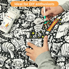 DIY Coloring Blanket with 24 Markers Color blanket Stress Relief Decor gift