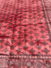 Hand-Woven Wool and Silk Princess Bokhara Area Rug